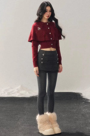 Cable Knit Cape Sweater