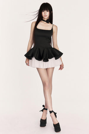 Camellia Gold Mesh Tutu Dress Set-Up