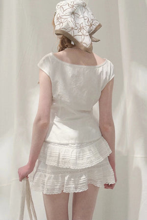 Camellia Moonlight Lace Blouse