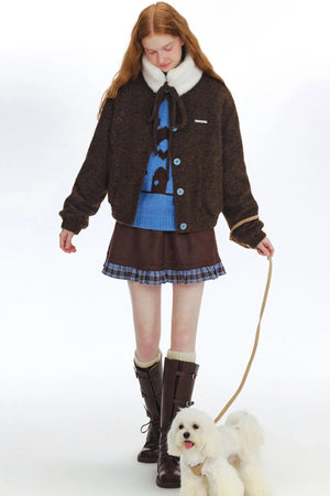 Caramel Cowsson Contrast Jacket