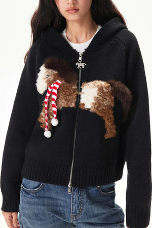 Caramel Pony Faux Fur Cardigan