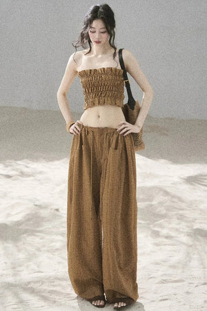 Caramel Twilight Ruched Top Set-Up