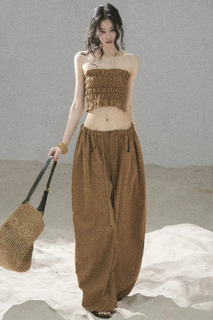 Caramel Twilight Ruched Top Set-Up
