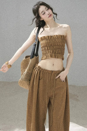 Caramel Twilight Ruched Top Set-Up