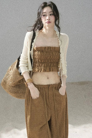 Caramel Twilight Ruched Top Set-Up