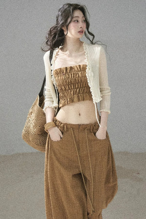 Caramel Twilight Ruched Top Set-Up