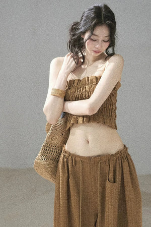 Caramel Twilight Ruched Top Set-Up