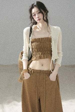 Caramel Twilight Ruched Top Set-Up