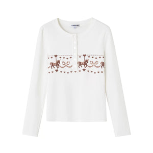 Carousel Print Velvet Top