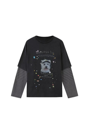Cartoon Rhinestone Cotton T-Shirt
