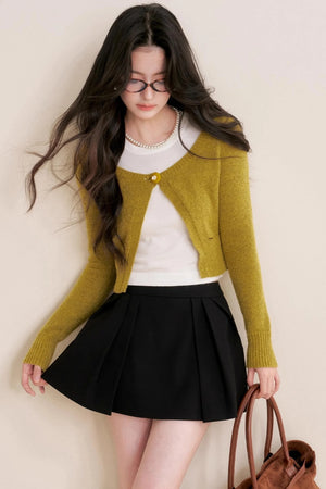 Cashmere Wool Crew Neck Knit Coat