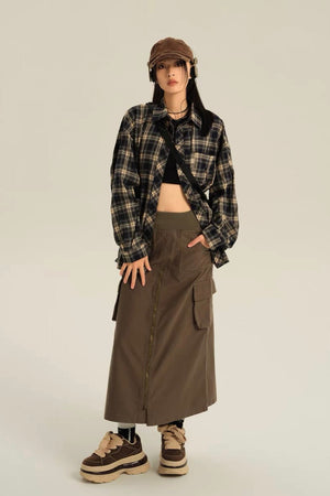 casual loose check shirt