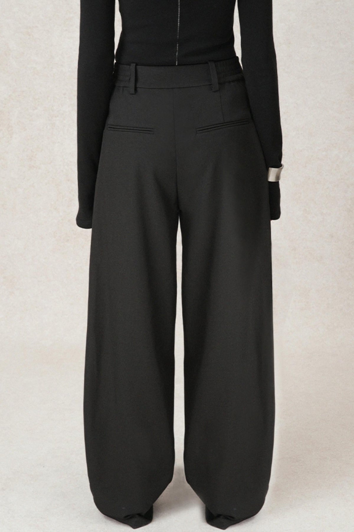 Casual Pleated Wide-Leg Suit Pants