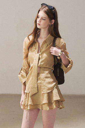 Casual Shirt And Skirt Set-Up