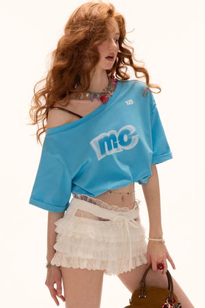 Casual Shoulder Cutout Tee