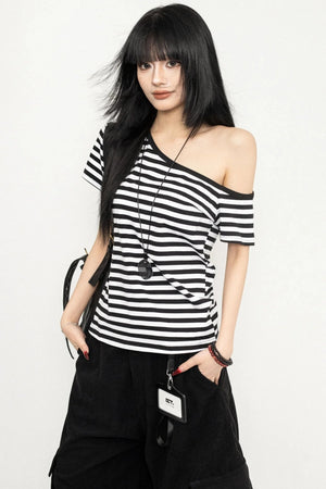 Casual Stripe Short T-Shirt