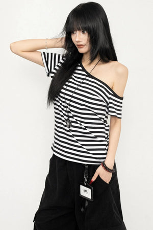 Casual Stripe Short T-Shirt