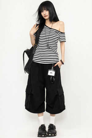 Casual Stripe Short T-Shirt