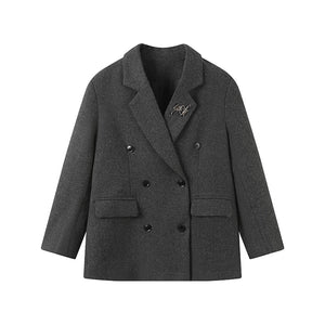 Casual Woolen Blazer Dress Set-Up