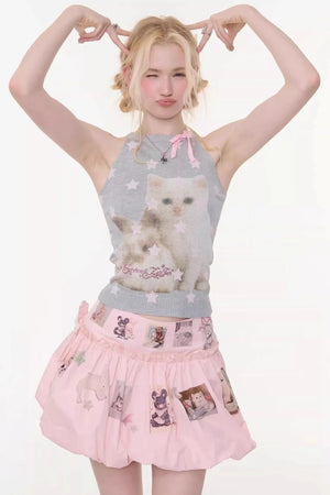 Cat and Rabbit Knitted Vest