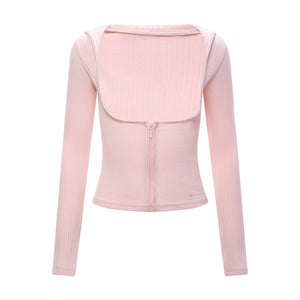 Cat Ear Hooded Cardigan Set-Up