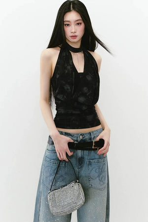 Chain Halter Neck Tank Top