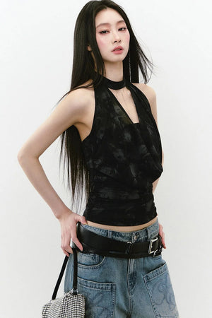 Chain Halter Neck Tank Top