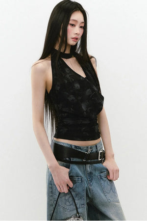 Chain Halter Neck Tank Top