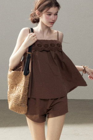 Chamomile Embroidered Camisole Set-Up