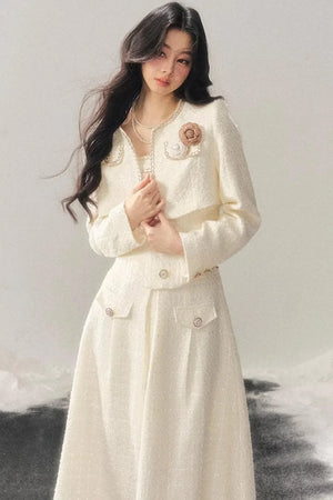 Chanel Wool Coat Skirt Set-Up