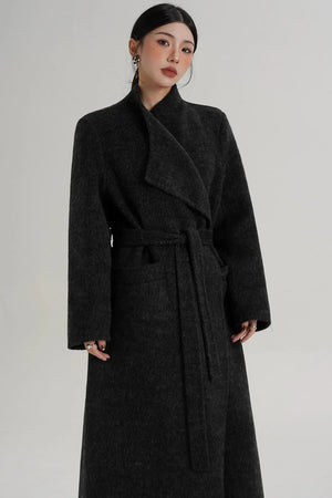 Charcoal Black Wool Coat