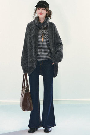 Chenille Knit Scarf Cardigan