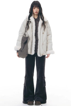 Chenille Slim Flared Pants