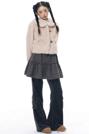 Chenille Slim Flared Pants