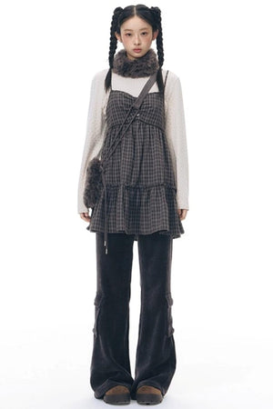 Chenille Slim Flared Pants