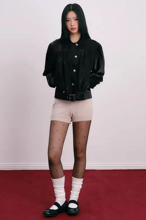 Cherry Embroidery Half-Zip Top Set-Up