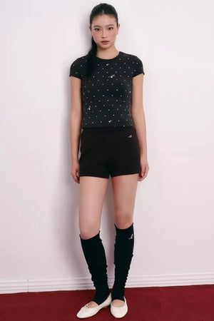 Cherry Embroidery Half-Zip Top Set-Up