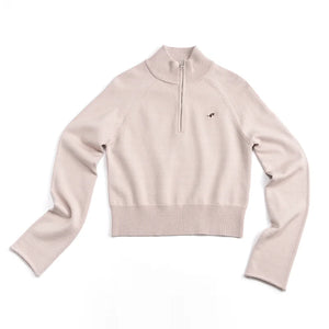 Cherry Embroidery Half-Zip Top Set-Up