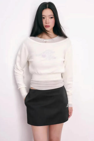Cherry Jacquard Wool Top