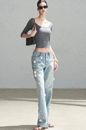 Chest Pad Long Sleeve Top