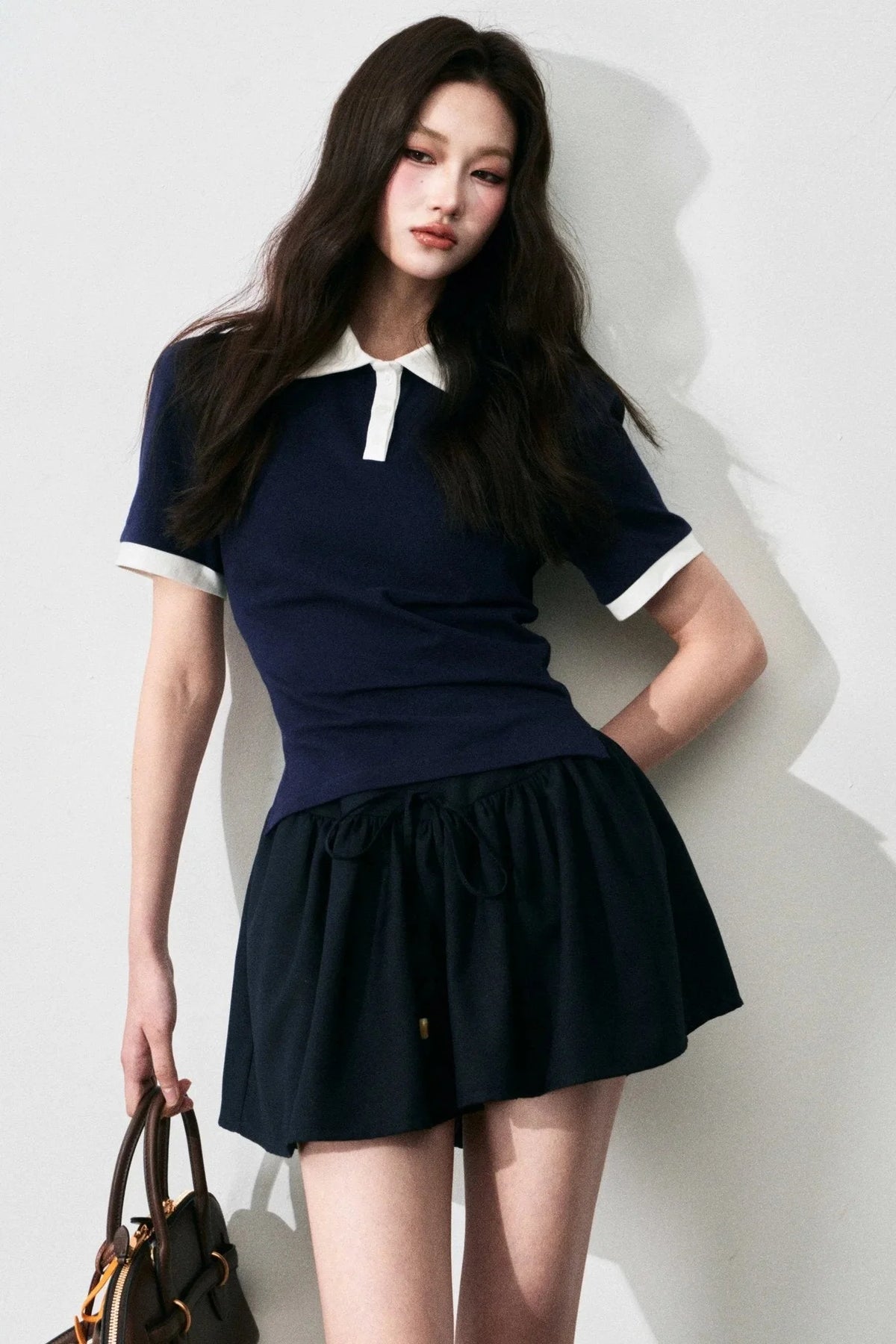 Chic Color-Block Polo Tee