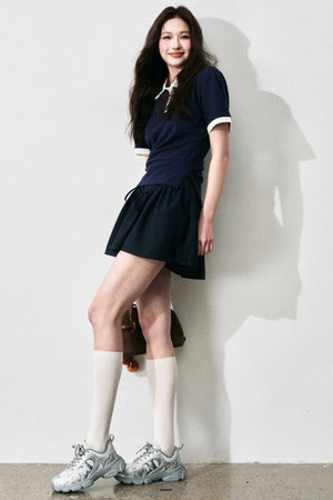 Chic Color-Block Polo Tee
