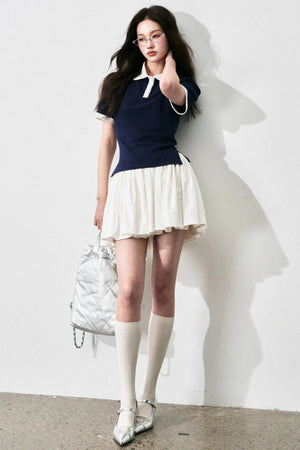 Chic Color-Block Polo Tee