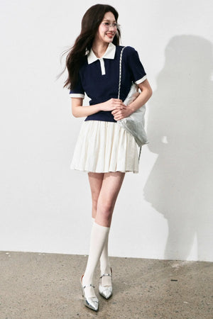 Chic Color-Block Polo Tee