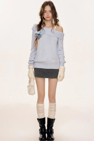 Chic Lace-Up Knit Sweater