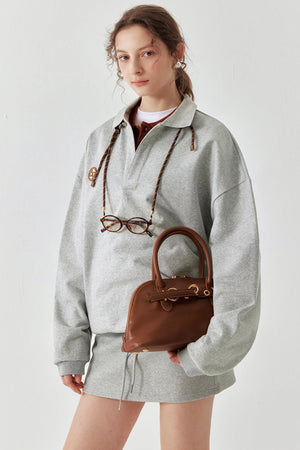 Chic Layered Polo Sweater