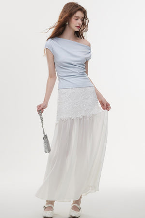Chic Off-Shoulder Knit Tee