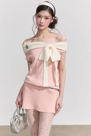 Chic One-Shoulder Bow Tie Mini Dress