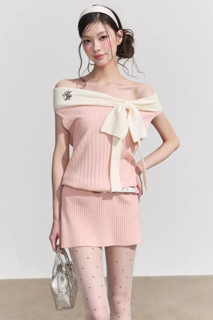Chic One-Shoulder Bow Tie Mini Dress