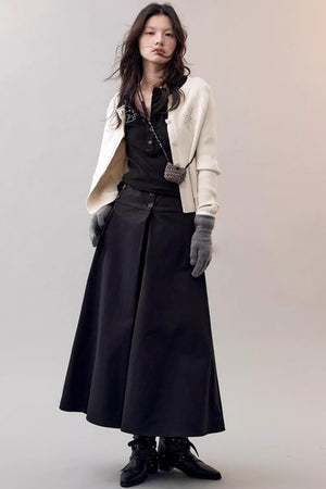 Chic Overlapping Waist Deconstructed Skirt